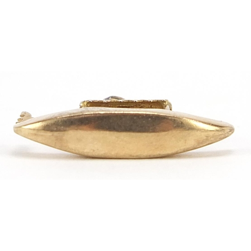 1774 - 9ct gold gondola charm, 2.2cm wide, 1.0g