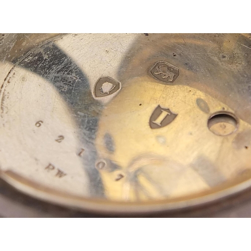 2182 - Two gentlemen's silver open face pocket watches including Adams & Co, the fusee movement numbered 80... 