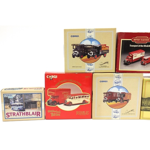 1455 - Seven Corgi diecast vehicle sets with boxes including numbers 97754, 97755 and 97765