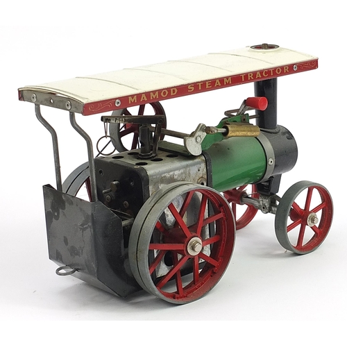 1470 - Vintage Mamod model steam tractor with box, 25cm in length