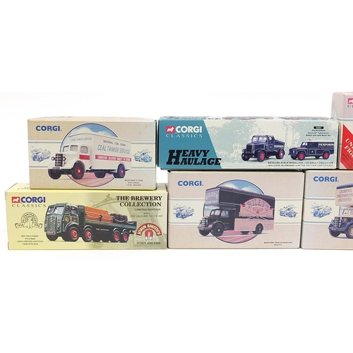 1464 - Eight corgi diecast advertising vehicles with boxes comprising numbers 09801, 97126, 10201, 97090, 9... 