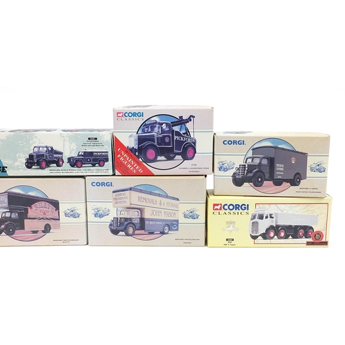 1464 - Eight corgi diecast advertising vehicles with boxes comprising numbers 09801, 97126, 10201, 97090, 9... 