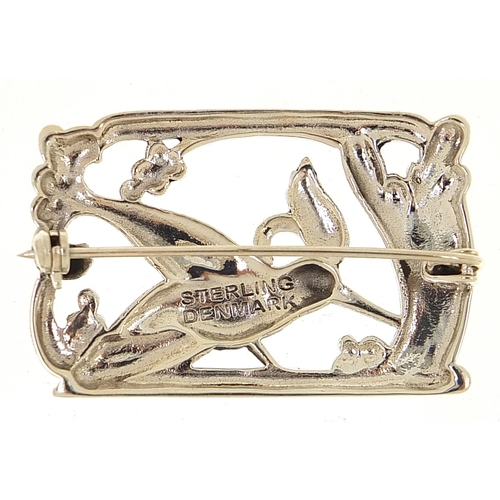 783 - Sterling silver bird brooch, 3.8cm wide, 10.0g