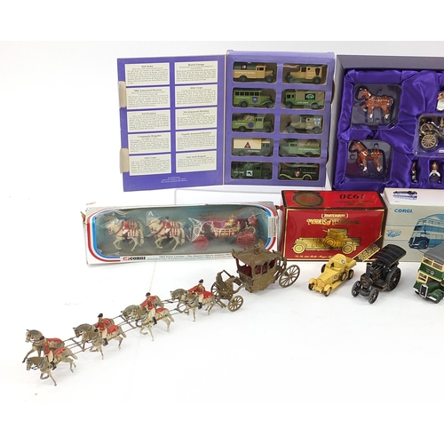 1497 - Collector's vehicles, Britains figures and Coronation coaches with boxes including Queen Elizabeth I... 