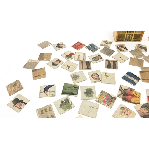 1473 - R Ackermann, Endless Metamorphoses puzzle consisting of twelve subjects with wooden box, 10cm in len... 