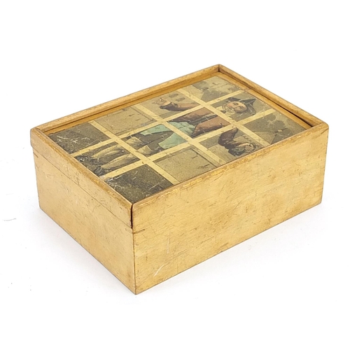 1473 - R Ackermann, Endless Metamorphoses puzzle consisting of twelve subjects with wooden box, 10cm in len... 