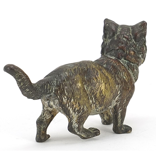 483 - Victorian patinated bronze cat, 11.5cm in length