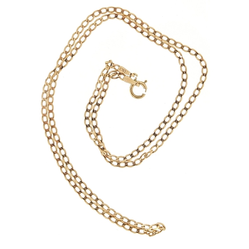 2079 - 9ct gold necklace, 40.5cm in length, 1.9g