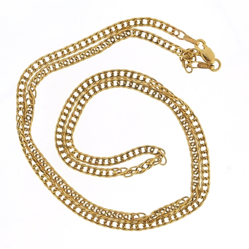 1700 - 9ct gold curb link necklace, 60.5cm in length, 9.4g