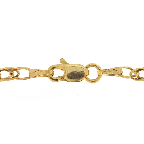 1700 - 9ct gold curb link necklace, 60.5cm in length, 9.4g