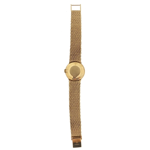 1703 - 9ct gold Bueche Girod ladies wristwatch with 9ct gold strap, 49.7g