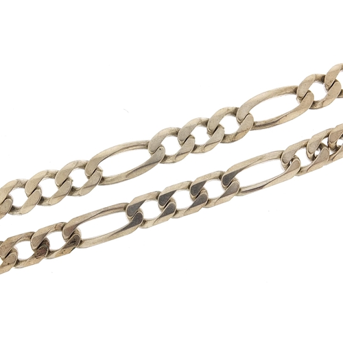 2095 - Two silver curb link bracelets, the largest 22cm in length, 63.6g