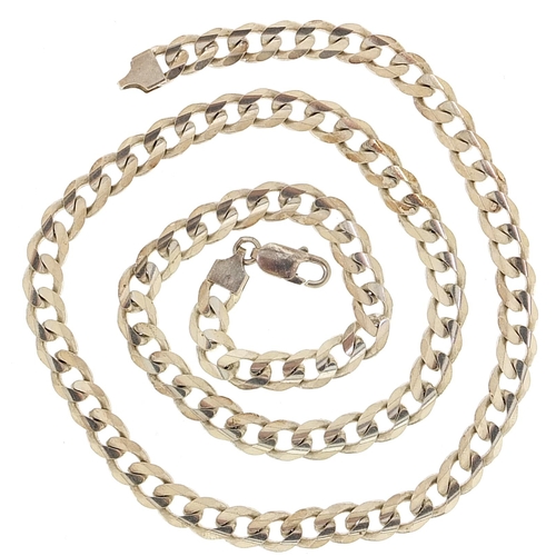 2090 - Silver curb link necklace, 60cm in length, 61.3g