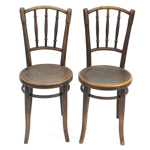 911 - Pair of Thonet bentwood bistro chairs, each 89cm high