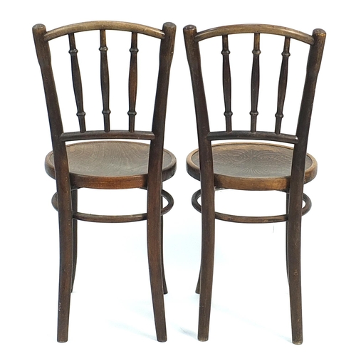 911 - Pair of Thonet bentwood bistro chairs, each 89cm high