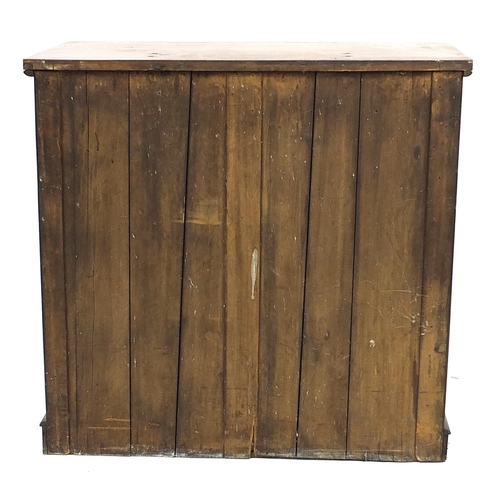 869 - Victorian mahogany five drawer chest, 101.5cm H x 106cm W x 51cm D