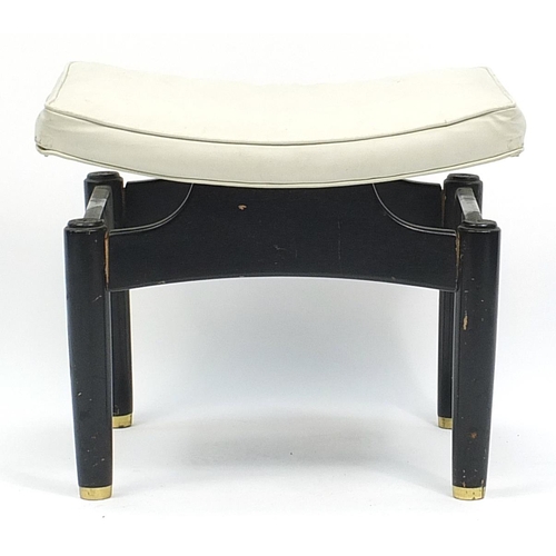 886 - G Plan E Gomme mid century ebonised stool, 41cm H x 50cm W x 40cm D