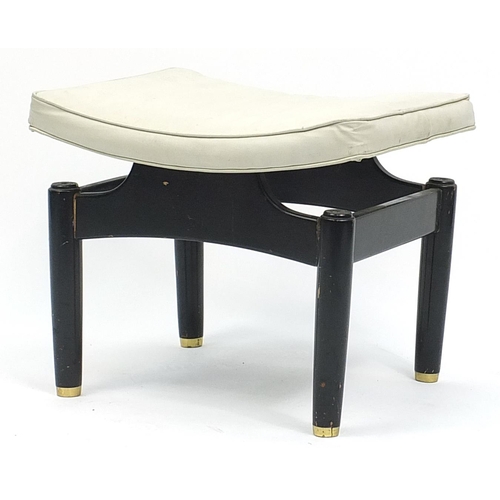 886 - G Plan E Gomme mid century ebonised stool, 41cm H x 50cm W x 40cm D