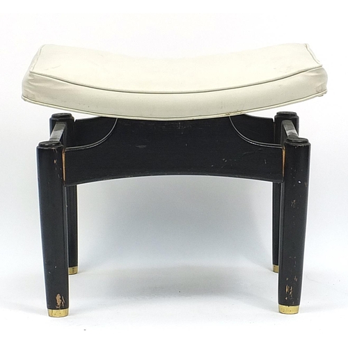 886 - G Plan E Gomme mid century ebonised stool, 41cm H x 50cm W x 40cm D