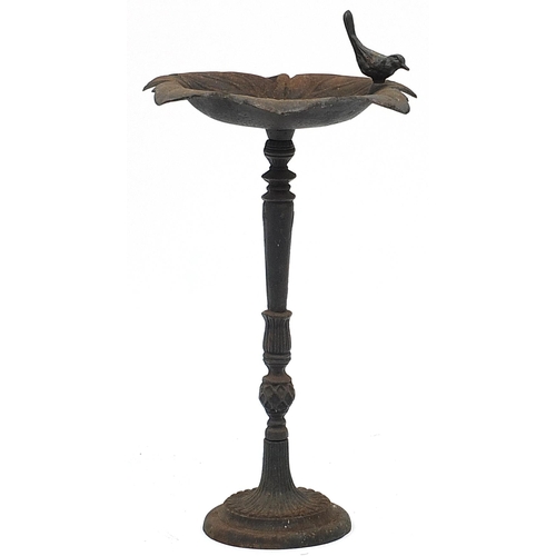 866 - Cast iron bird bath, 60cm high