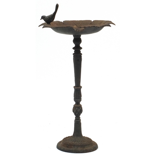 866 - Cast iron bird bath, 60cm high