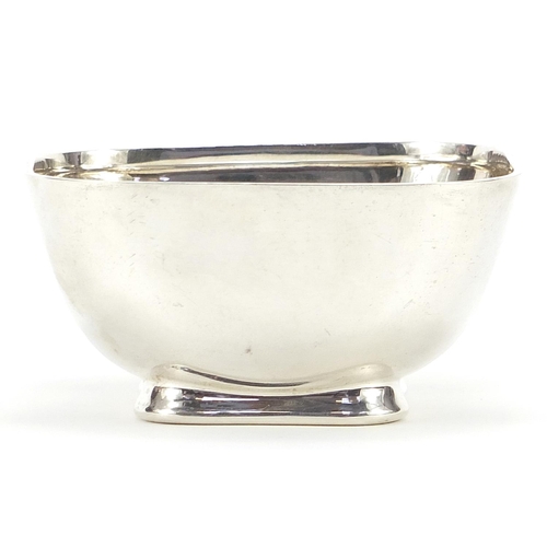 2267 - Atkin Brothers, George VI square silver footed bowl, Sheffield 1943, 9.5cm wide, 155.8g