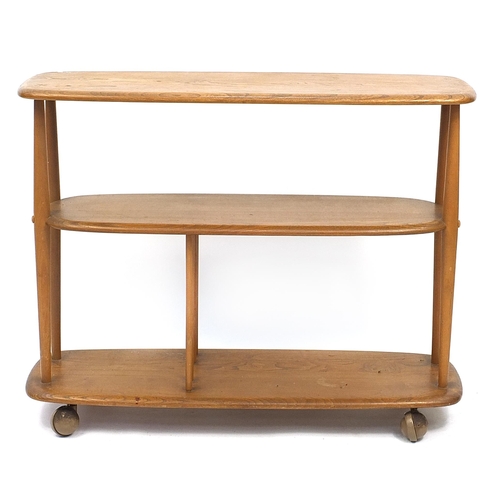 822 - Vintage Ercol light elm room divider, 70.5cm H x 90cm W x 31.5cm D