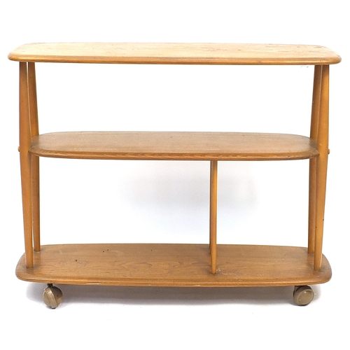 822 - Vintage Ercol light elm room divider, 70.5cm H x 90cm W x 31.5cm D