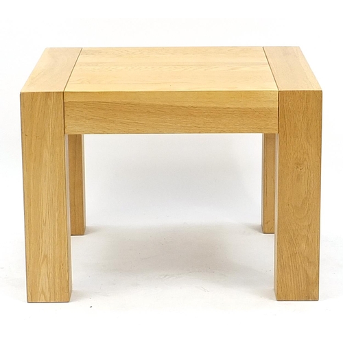 857 - Contemporary light oak coffee table, 40cm high  x 55cm square