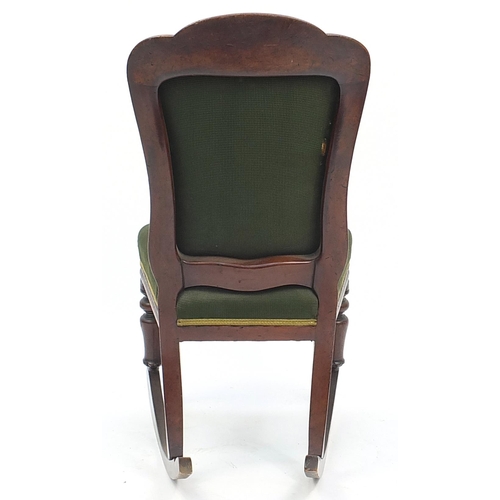 879 - Victorian mahogany rocking chair, 93.5cm high