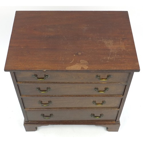 825 - Georgian style mahogany four drawer chest, 64cm H x 60cm W x 40cm D