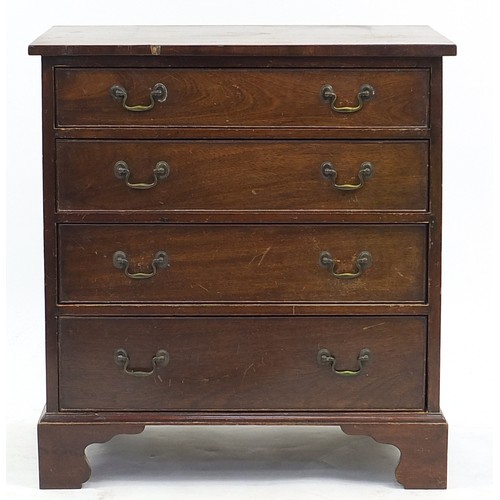 825 - Georgian style mahogany four drawer chest, 64cm H x 60cm W x 40cm D