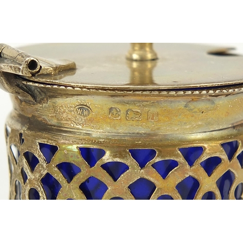 2291 - Silver objects comprising rectangular glass jar with silver lid retailed by Asprey, belt buckle and ... 