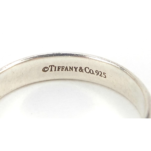 1767 - Tiffany & Co sterling silver padlock ring, size P, 4.1g