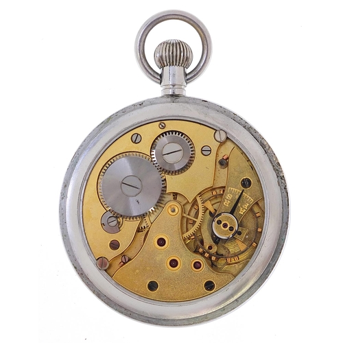 2157 - Leonidas, military interest open face pocket watch engraved G.S.T.P.N.8455, 50mm in diameter