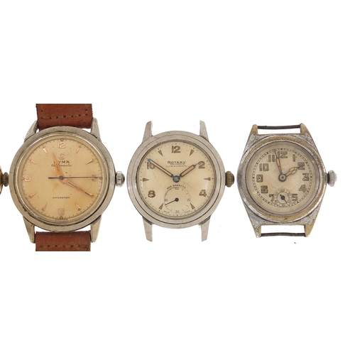 2185 - Six vintage gentlemen's wristwatches including Cyma automatic, Rotary and Smiths