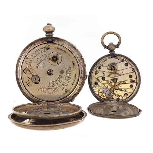 2110 - Acme Lever, gentlemen's silver open face pocket watch and a ladies silver open face pocket watch wit... 