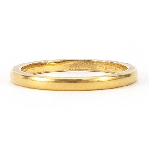 1676 - 22ct gold wedding band, size M, 3.3g