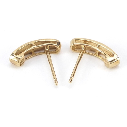 1888 - Pair of 9ct gold diamond stud earrings, 1.3cm high, 1.2g