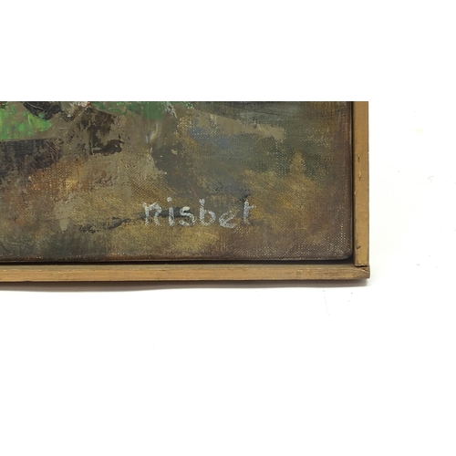 96 - Christine Nisbet - Awakening, oil on canvas, label verso, framed, 101cm x 76cm excluding the frame
P... 