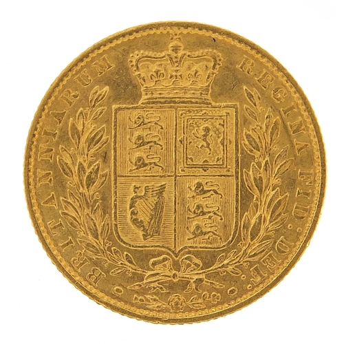 41 - Queen Victoria Young Head 1860 shield back gold sovereign - this lot is sold without buyer’s premium... 