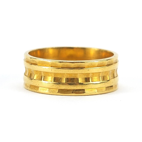 48 - 22ct gold wedding band, London 1963, size K/L, 6.0g - this lot is sold without buyer’s premium, the ... 