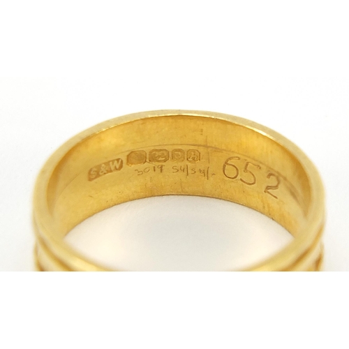 48 - 22ct gold wedding band, London 1963, size K/L, 6.0g - this lot is sold without buyer’s premium, the ... 