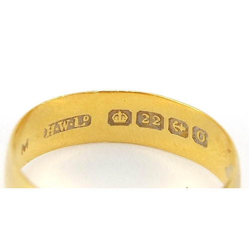 56 - Victorian 22ct gold wedding band, Birmingham 1863, size L, 3.1g - this lot is sold without buyer’s p... 