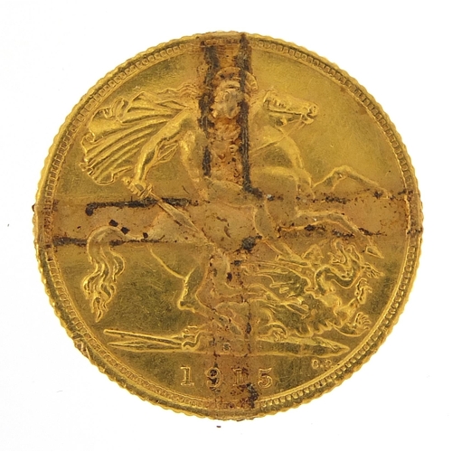 63 - George V 1915 gold half sovereign, Sydney mint - this lot is sold without buyer’s premium, the hamme... 