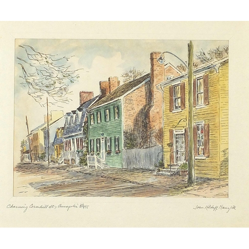 1401 - Joan Kilduff Hanzlik - Annapolis Dock, Southview and one other, pair of pencil signed prints in colo... 