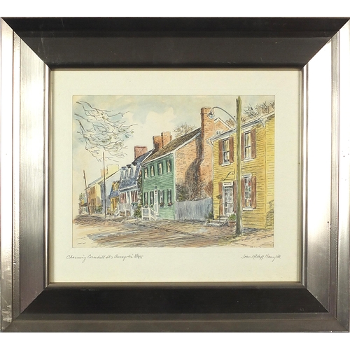 1401 - Joan Kilduff Hanzlik - Annapolis Dock, Southview and one other, pair of pencil signed prints in colo... 