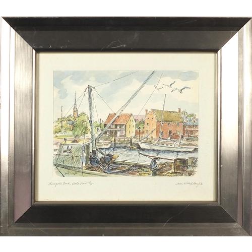 1401 - Joan Kilduff Hanzlik - Annapolis Dock, Southview and one other, pair of pencil signed prints in colo... 