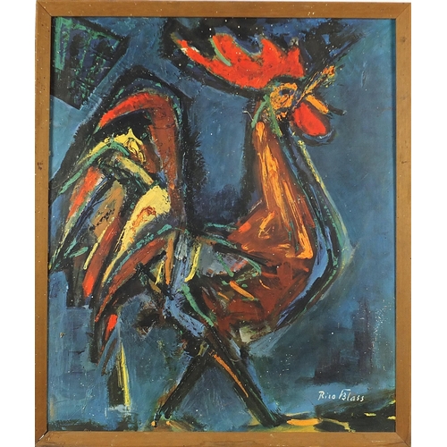 1412 - After Rico Blass - Rooster, 1970s print in colour, framed, 59cm x 49cm excluding the frame