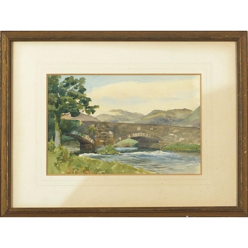 963 - Henry Reid Inman - Pont Y Garth, Merioneth, Welsh watercolour, artist's and Chas H West labels verso... 